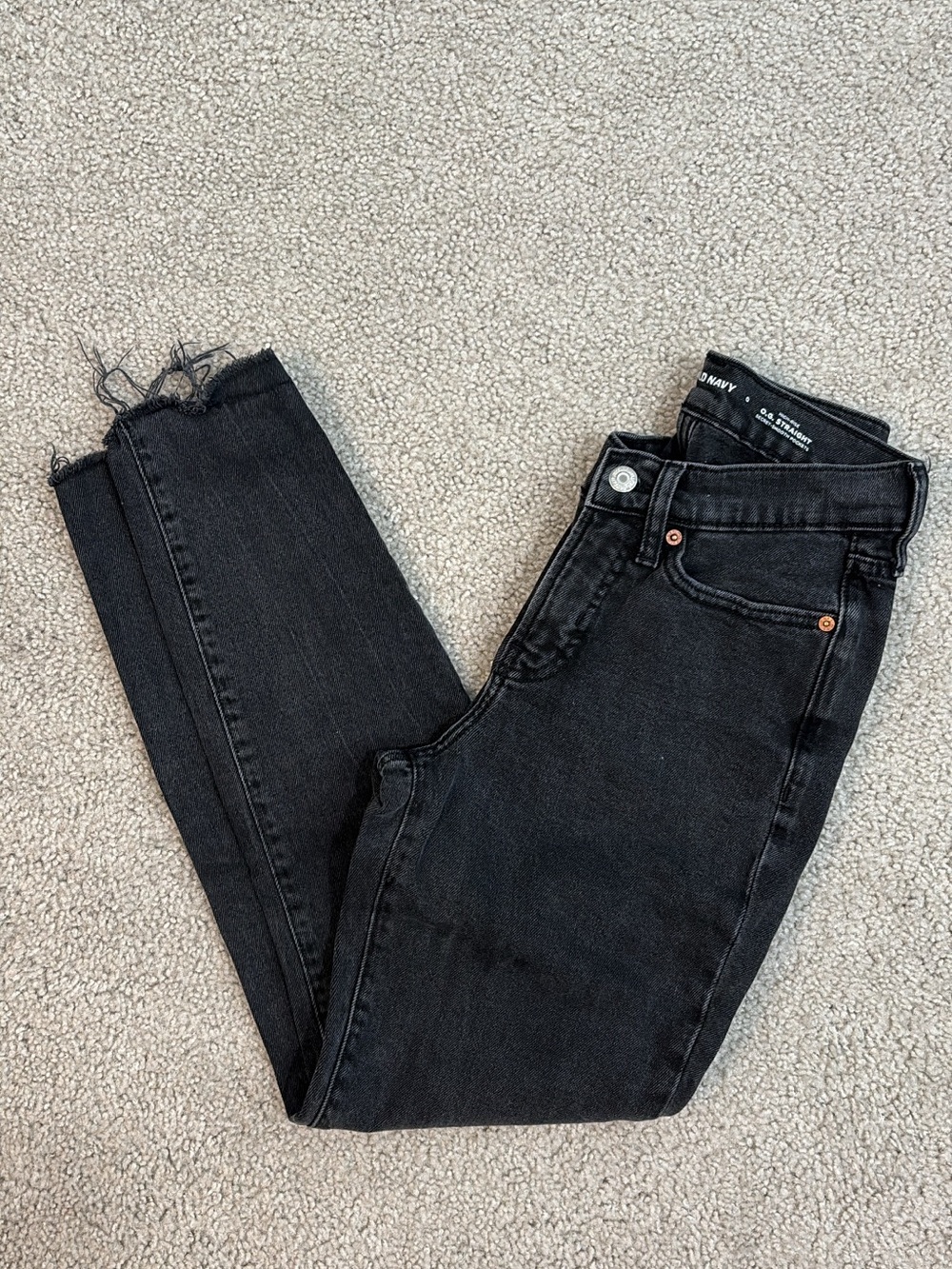 Old Navy Black Skinny Jeans with Raw Hem